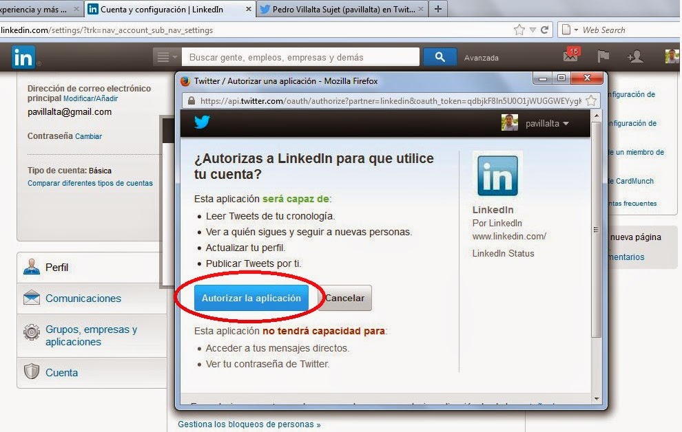 Publicar En Facebook Y Twitter Desde Linkedin Blog De Tecnologia Ingenieria En Sistemas