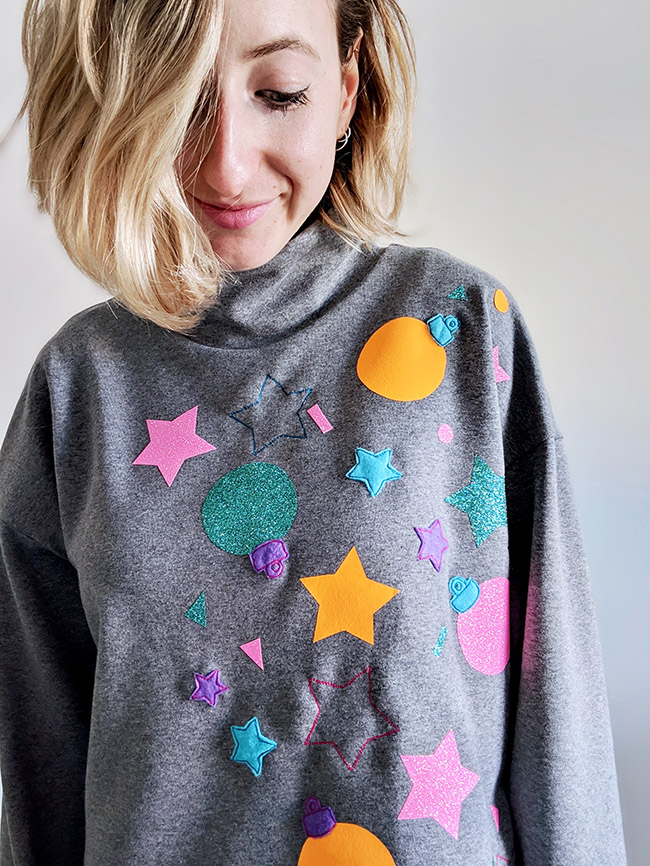 How to Make a Christmas Confetti Sweater with Sew Jessalli and Tilly and the Buttons