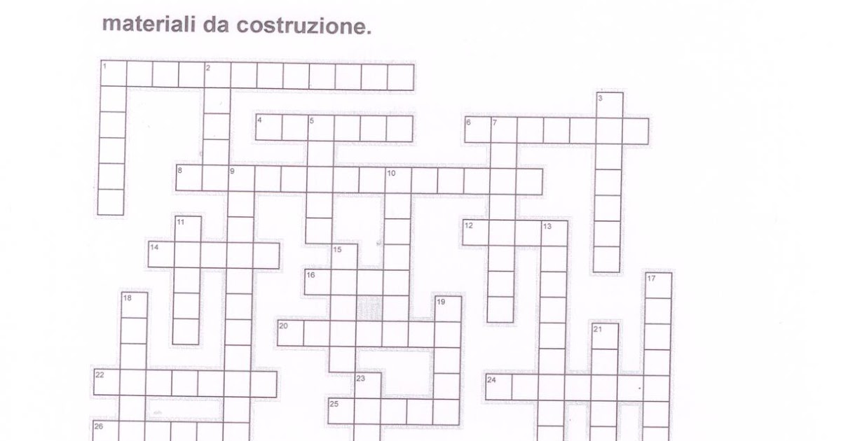 Appunti di Tecnologia Classi prime CRUCIVERBA SUI MATERIALI DA