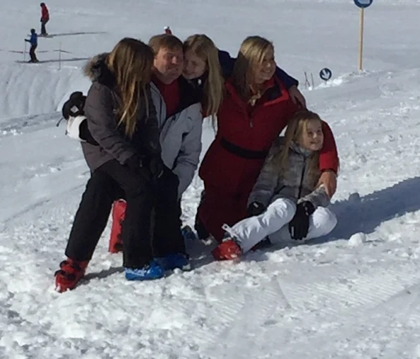 King Willem-Alexander, Queen Maxima, Princess Beatrix, Princess Amalia, Princess Alexia, Princess Ariane, Prince Constantijn and Princess Laurentien of The Netherlands pose at the annual winter photocall 