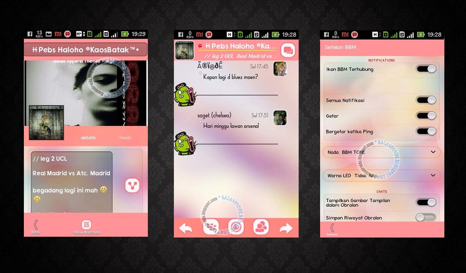 Download BBM Mod Android Tema Pink Love Story Reborn v2.7.0.23