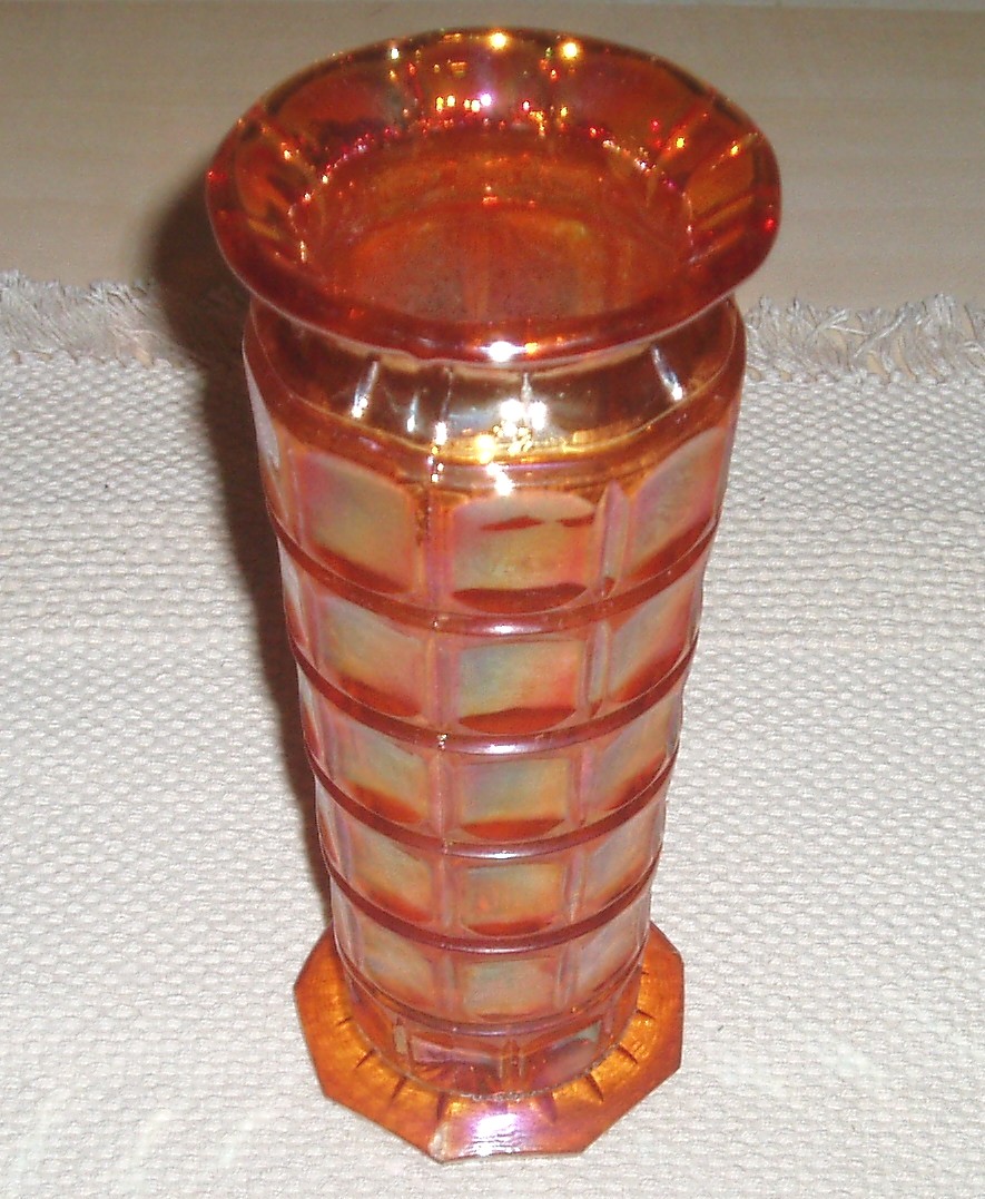 POTTERYANDGLASSART Rex, Eda Kristall Sweden Carnival Glass Vase 8