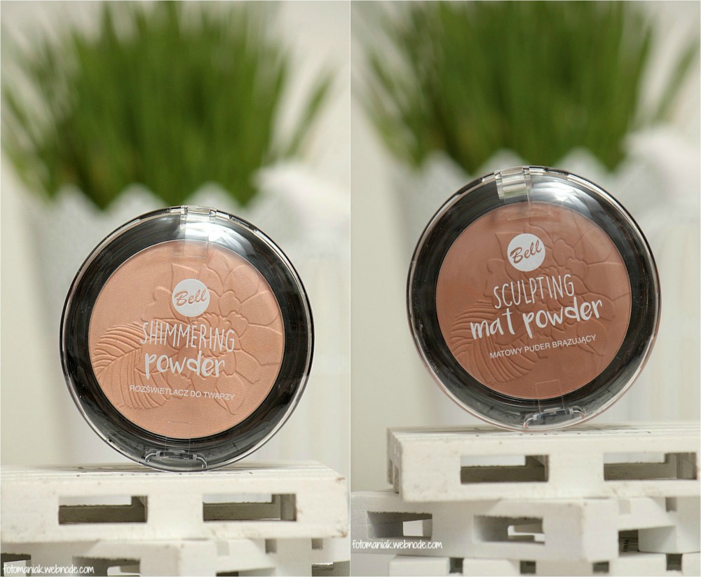 Bell, Shimmering powder rozświetlacz do twarzy i Sculpting mat powder matowy puder brązujący