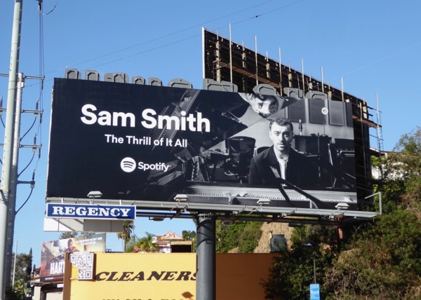 Sam Smith The Thrill of it All Spotify billboard Sam Smith Thrill of it All Spotify billboard