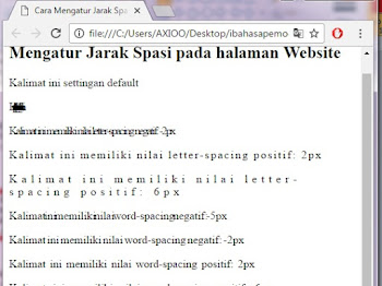 Mengatur Jarak Antara Kata dan Antar Huruf dalam CSS