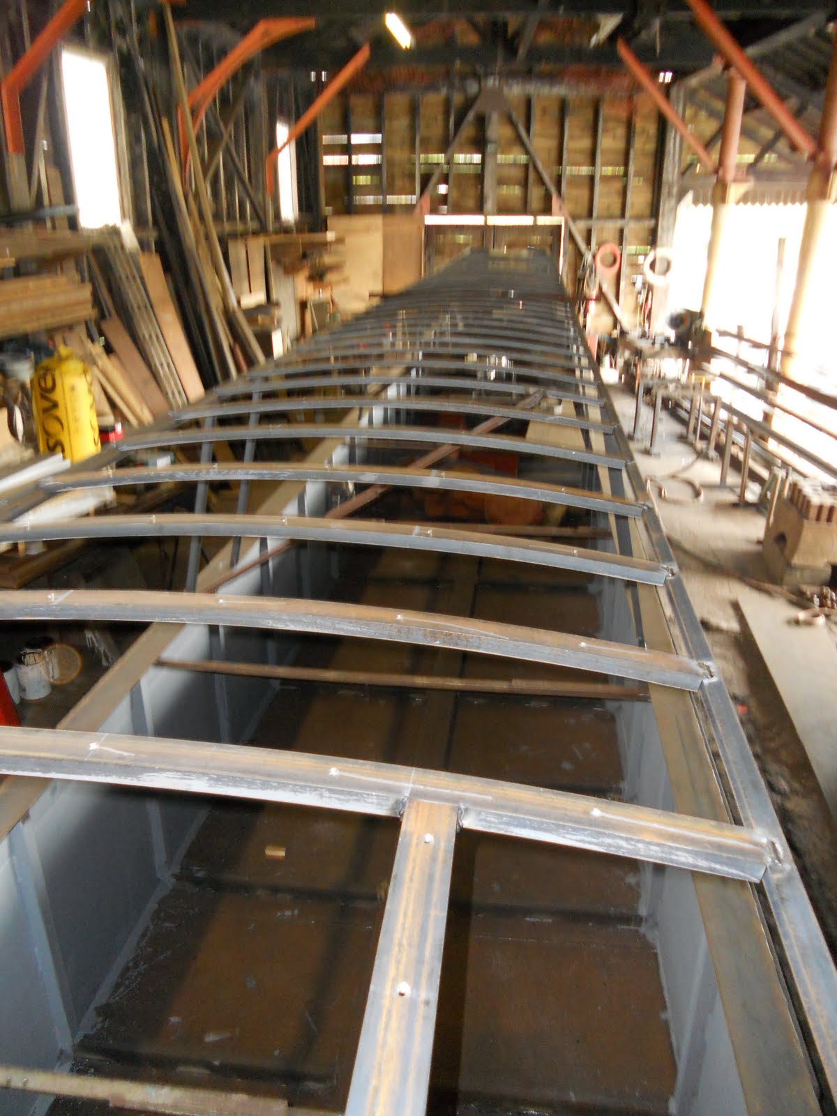 Harris & Watson Narrowboat Build Cabin roof framing