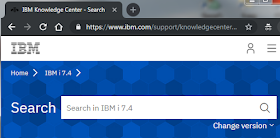 IBM i 7.4 page in IBM KnowledgeCenter
