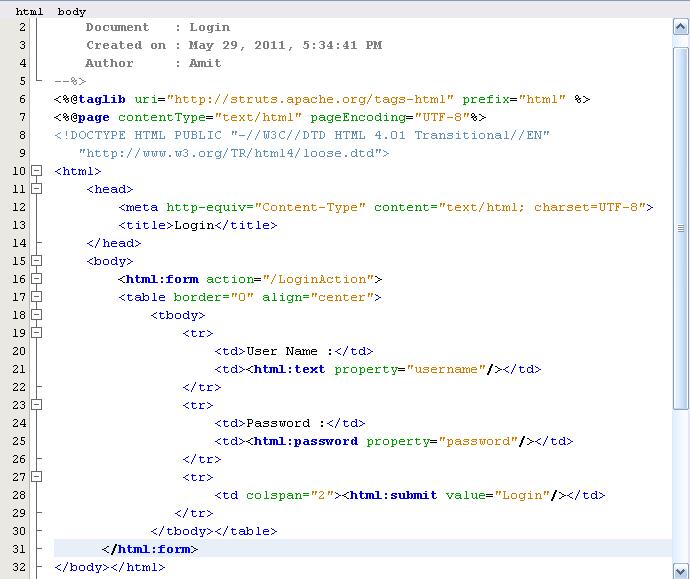 discussJava Login Example using Struts 1.3