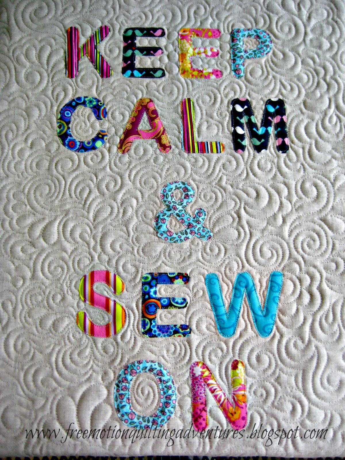Keep Calm and Sew On quilted version