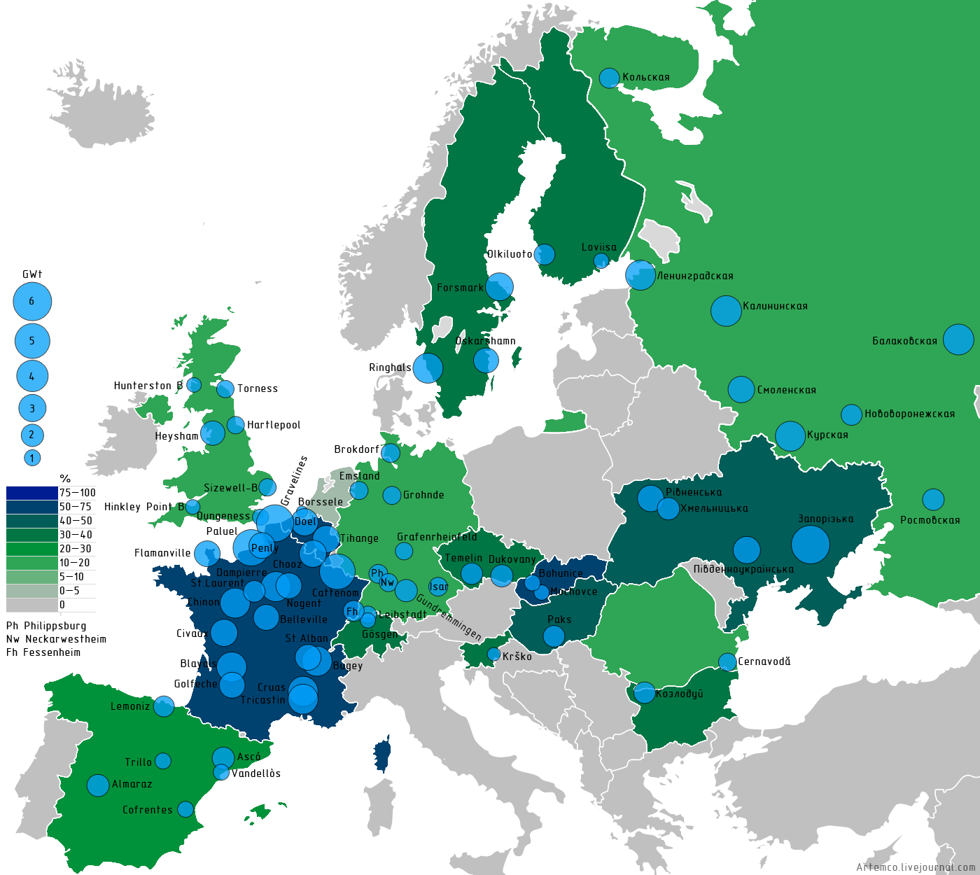 Nuclear power plants in Europe