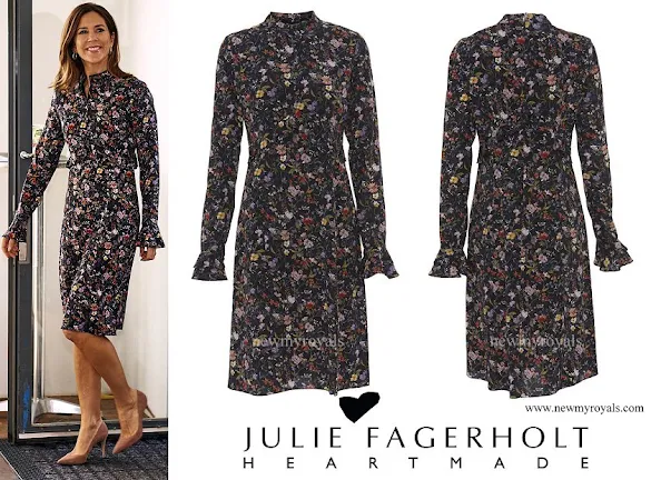 Crown Princess Mary wore Julie Fagerholt Heartmade flower print silk dress