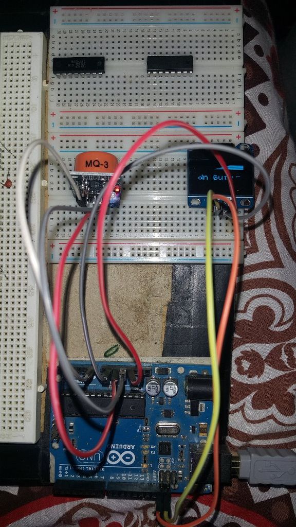 Breath analyzer with OLED and MQ3 gas sensor Arduino Tutorial