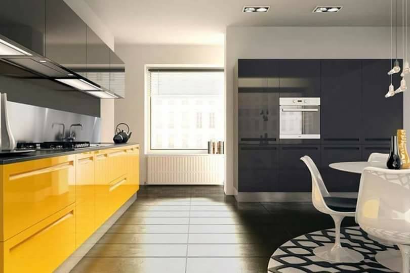 Desain Dapur Mewah Dengan Nuansa Kuning