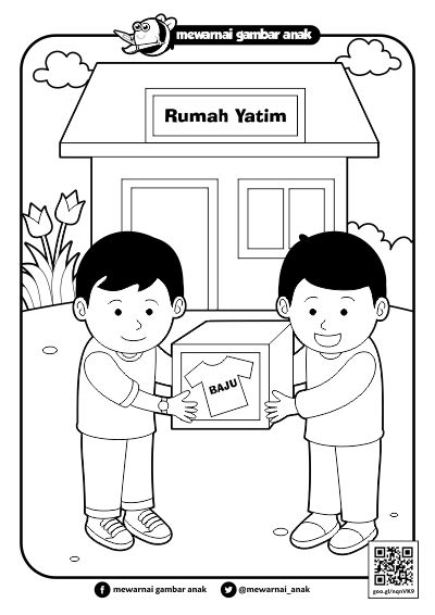 Mewarnai Gambar Anak: Mewarnai Gambar Sedekah Kepada Anak