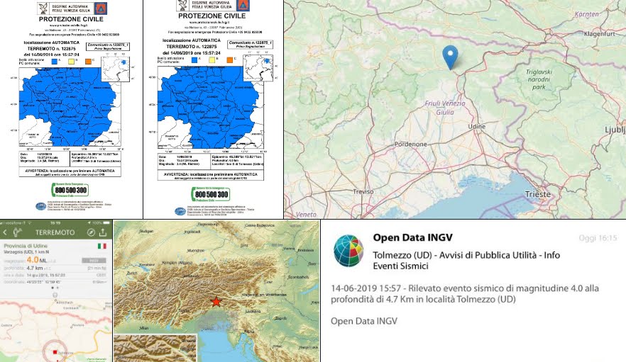 Terremoto Oggi Friuli: Sisma M4 epicentro 1 km a Nord di Verzegnis (Udine).