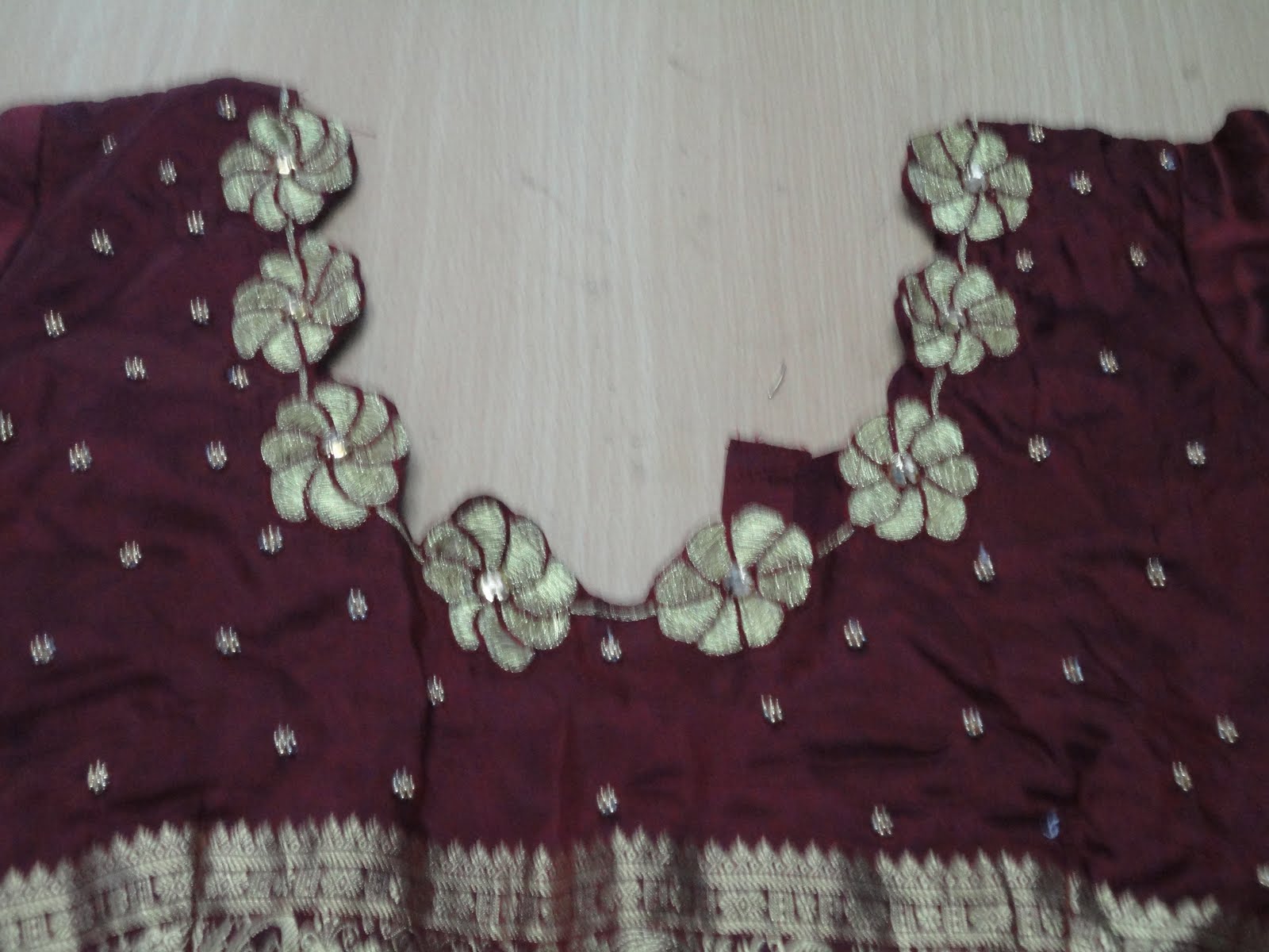 aari zardosi beads embroidery Blouse contd.