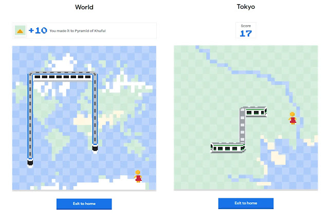 Bermain Game Snake di Google Maps