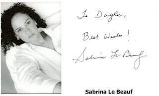 Kiwiautogal's Autographs: Sabrina Le Beauf