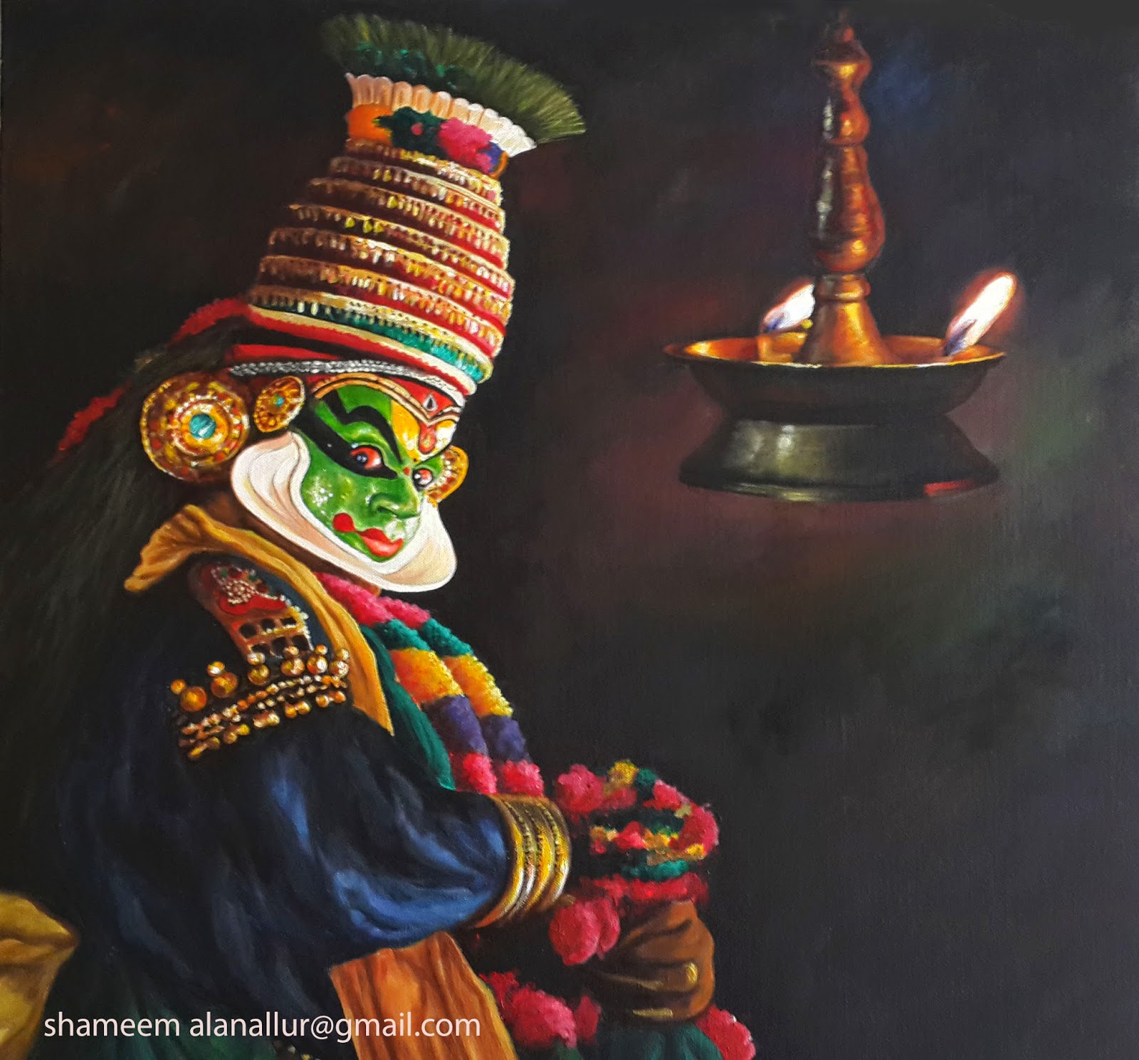 Creative Artist. Shameem kathakali.acrylic painting on canvas