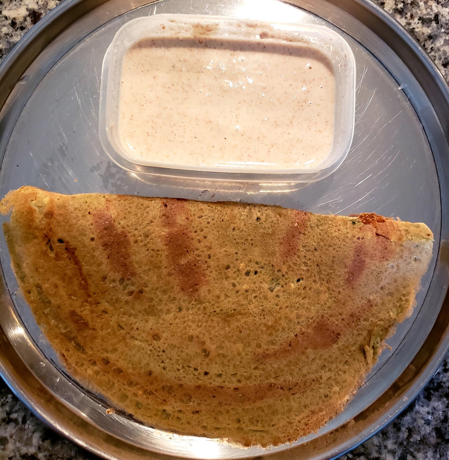 Onion Pesarattu/Green Moong Dal Dosa With Onion