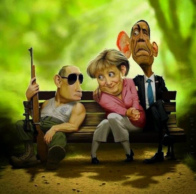 A Obama, la Merkel, le  esta  Póniendo cachos