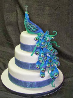 Tessuto Di Pizzo Di Piume Di Pavone Blu Viola 2 Colori Delicato - Foto 11