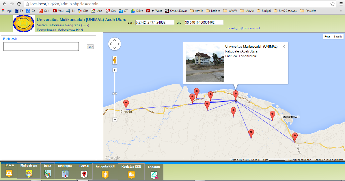 Piramida Skripsi Sistem Informasi Geografis Gis Lokasi Pemetaan Perguruan Tinggi Kampus Php Mysql Googlemaps Api