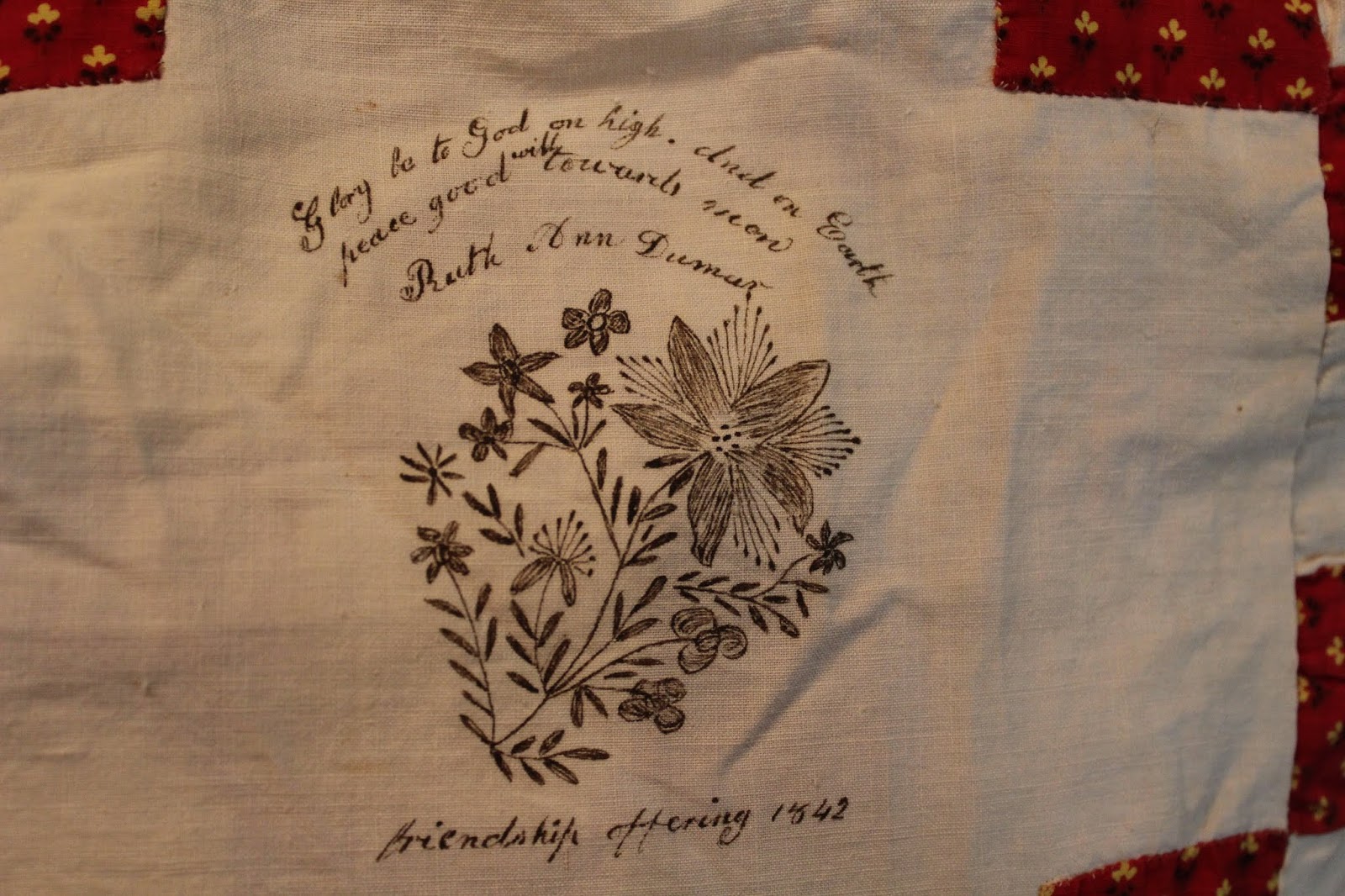 Textile Time Travels Antique Signature Quilt Antique Irish Chain Quilt