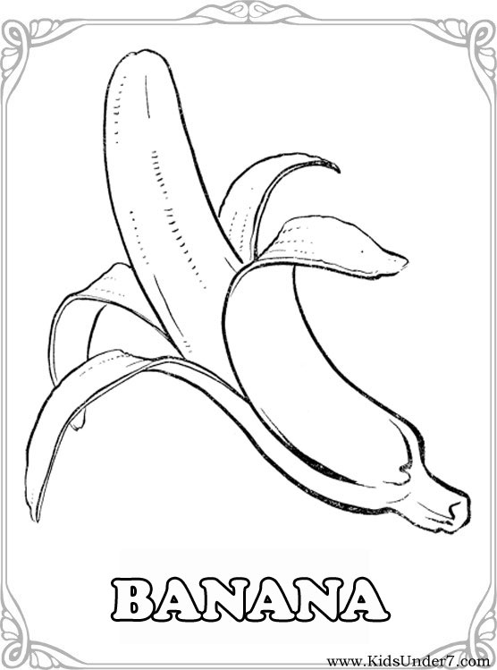 Kids 7 Fruits Berries Coloring Pages Apples Bananas