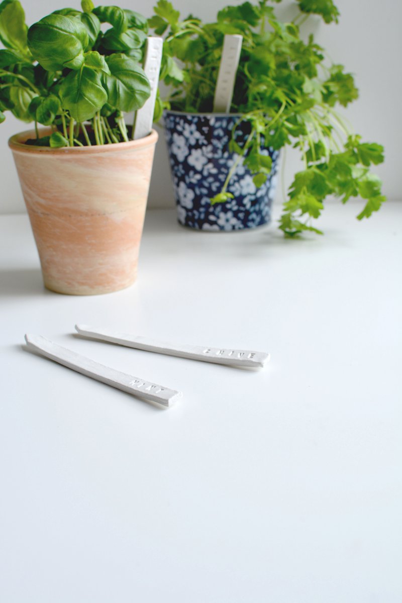 DIY stamped plant labels — Caroline Burke Burkatron