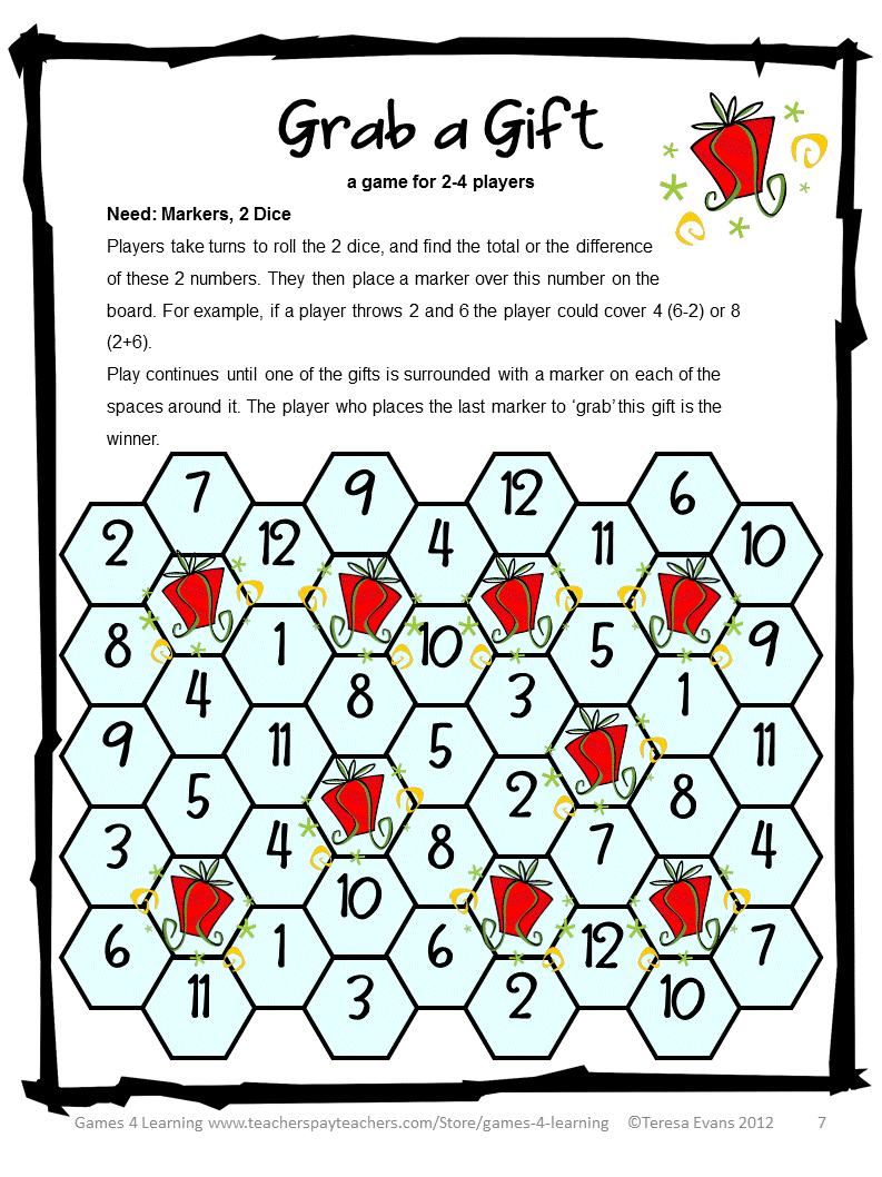 Math Games Printable