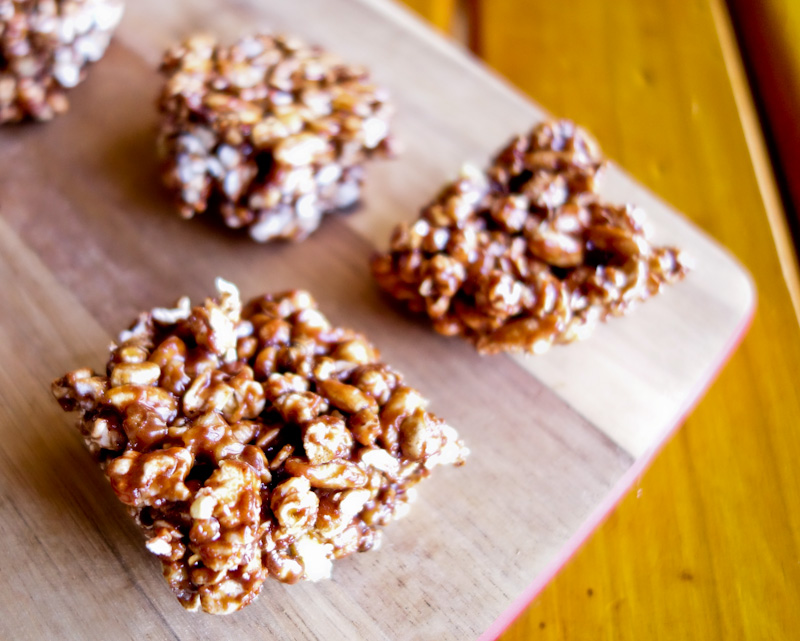 the indolent cook chewy nobake honey tahini chocolate puffed cereal bars
