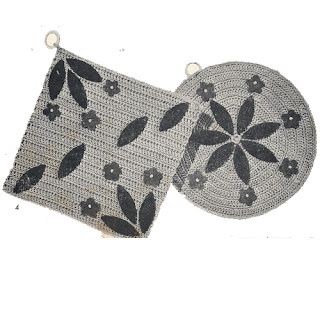 Crocheted Potholders Pattern, Vintage 1950s