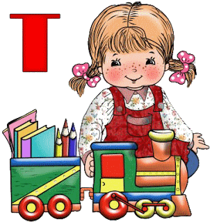 Abecedario de Nena Jugando con Tren. Girl Playing with Train Alphabet.