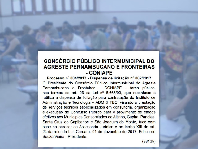 CONSÓRCIO PÚBLICO INTERMUNICIPAL DO AGRESTE PERNAMBUCANO E FRONTEIRAS - CONIAPE