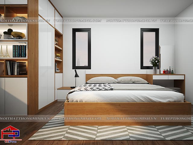 Thiết kế phòng ngủ nhỏ cho vợ chồng chị Lê – P701 CC An Bình Định Công với phong cách hiện đại thiet-ke-phong-ngu-nho-cho-vo-chong-10
