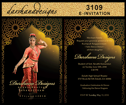 Darshanadesigns Arangetram E Invitation Templates