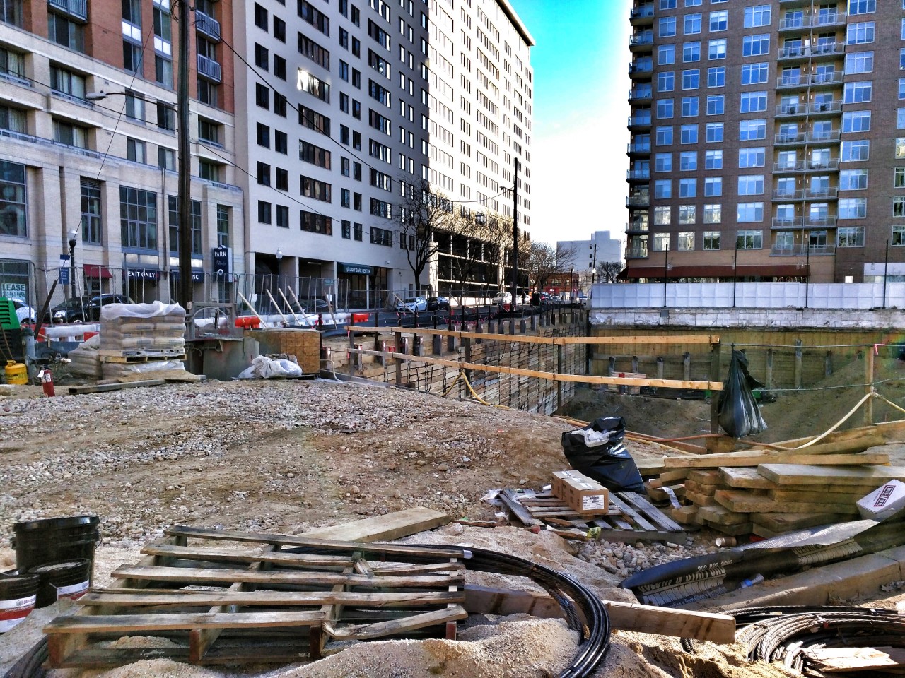 Robert Dyer Bethesda Row Hydraulic hammer arrives at The Rugby