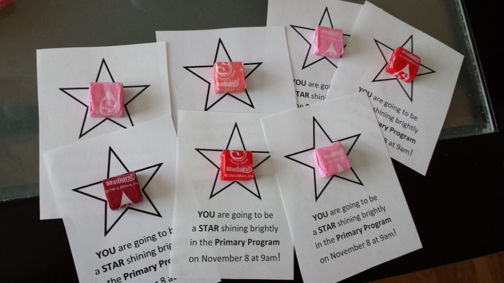 Primary Notes 29 ♫: Star/Burst Handouts (for the Program)