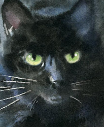 cat watercolor painting studio rachel