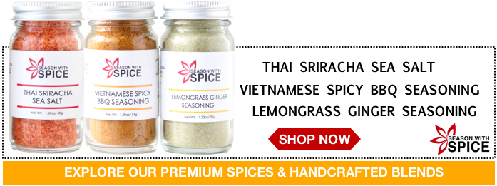 buy sriracha sea salt, vietnamese spicy bbq seasoning and lemongrass ginger seasoning at seasonwithspice asian spice shop