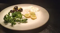 Olive parsley Feta cheese lemon for Greek salad recipe