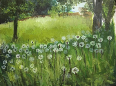 Dandelions, painting by Rosanna Tavarez
