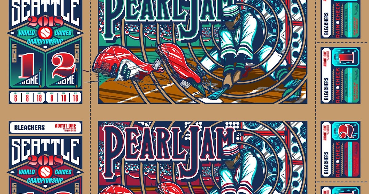PEARL JAM Emek POSTER  Safeco Field Seattle 2018 IN HAND home away shows 
