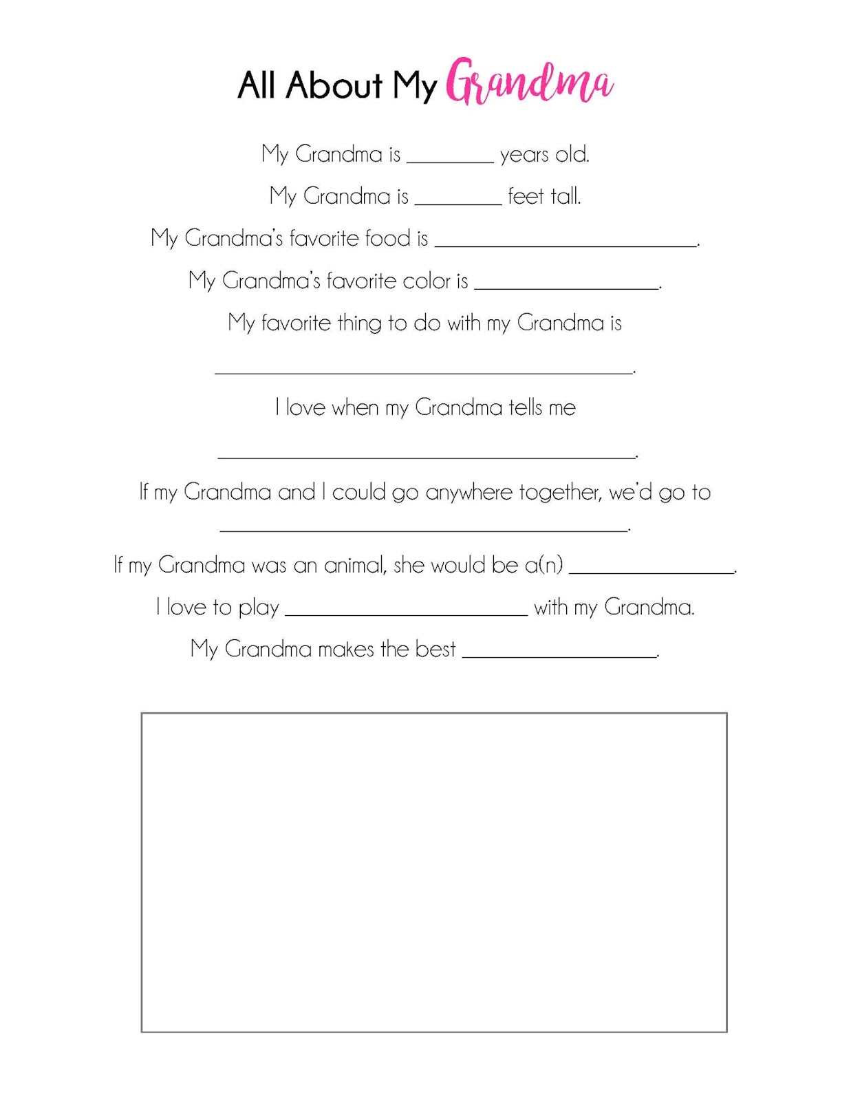 Grandparents Day Printables | Sunshine and Munchkins