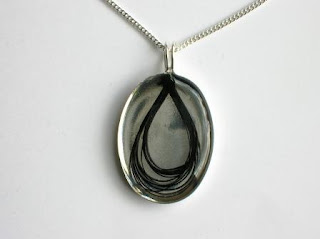 Sterling silver horse hair pendant