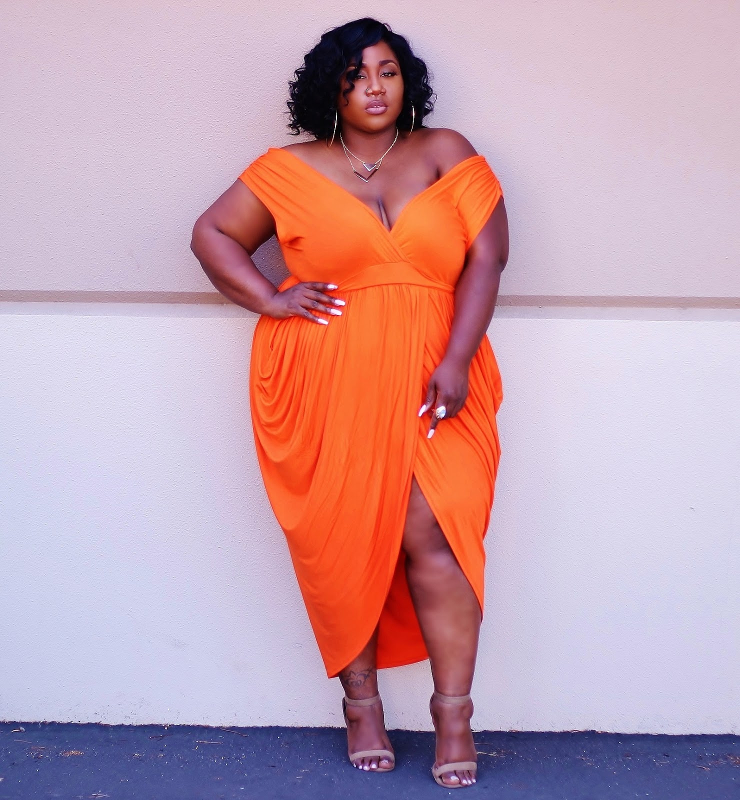 Plus Size Orange Dress