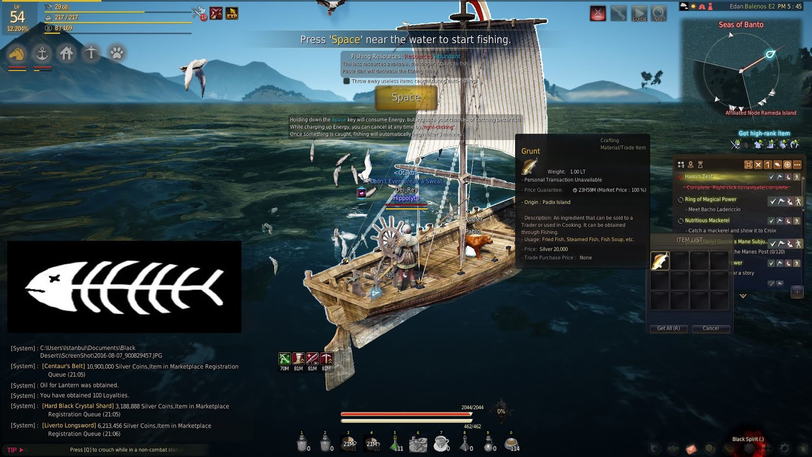 Nu Wave Fishing BDO Hot Spot Post 8 Grunt, Seas of Banto