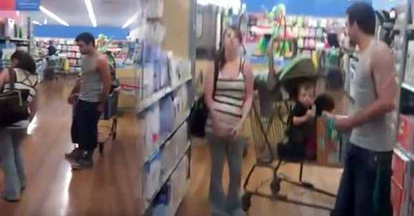 Military Wife with his son was caught cheating with another man in a grocery store by the husband's best-friend