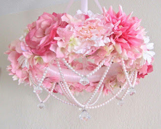 adornos colgantes con flores de tela para princesas